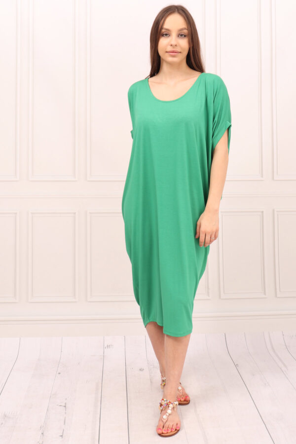 Zielona tunika o luźnym kroju plus size