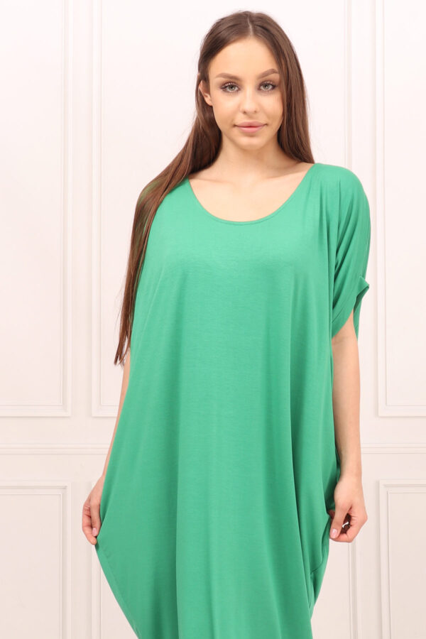 Zielona tunika o luźnym kroju plus size