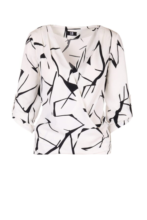 Śmietanowa bluza oversize we wzory